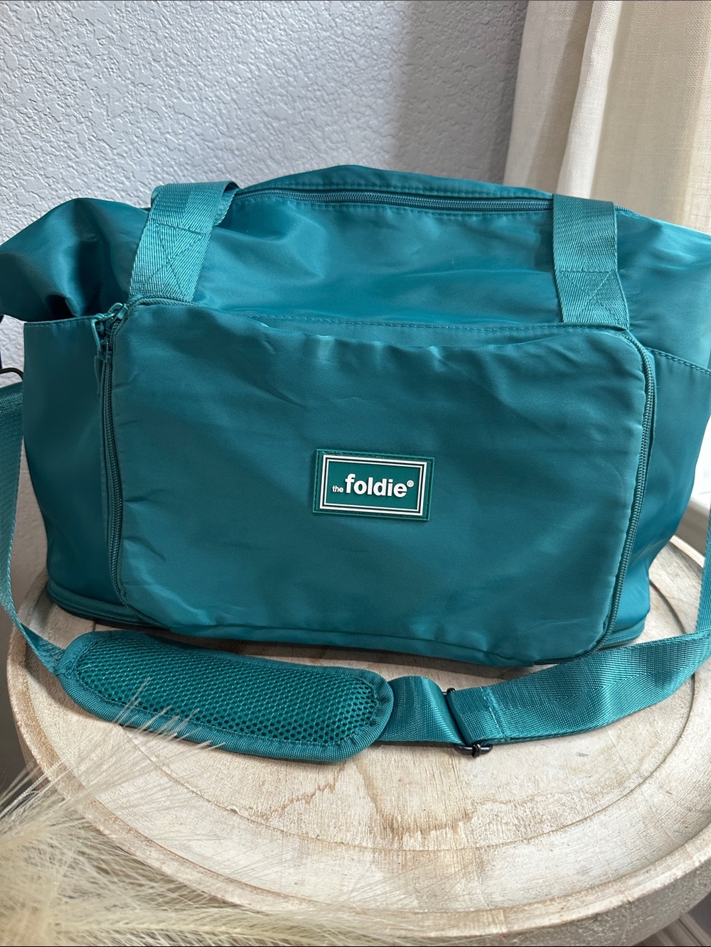 The Foldie Teal Packable Travel Tote